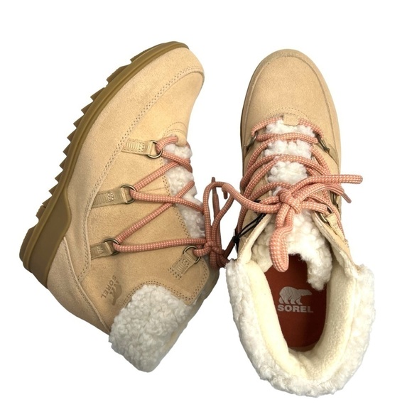 Sorel Evie Cozy Lace Wedge Boot Ceramic Paradox Pink Size 10 NEW - Picture 6 of 15